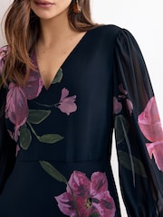 Phase Eight Blue Betty Floral Maxi Dress - Image 4 of 7