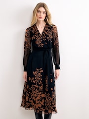 Phase Eight Black Arema Print Dress - Image 1 of 6