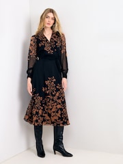 Phase Eight Black Arema Print Dress - Image 3 of 6
