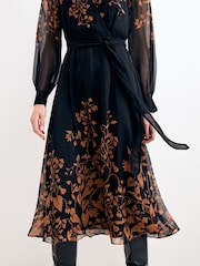 Phase Eight Black Arema Print Dress - Image 5 of 6