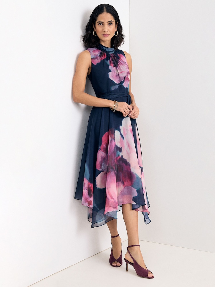 Phase Eight Blue Lucinda Midi Dress - Image 1 of 7 Phase Eight Blue Lucinda Midi Dress - Image 1 of 7