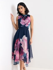 Phase Eight Blue Lucinda Midi Dress - Image 3 of 7