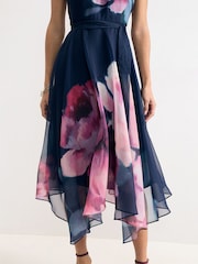 Phase Eight Blue Lucinda Midi Dress - Image 5 of 7
