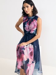 Phase Eight Blue Lucinda Midi Dress - Image 6 of 7