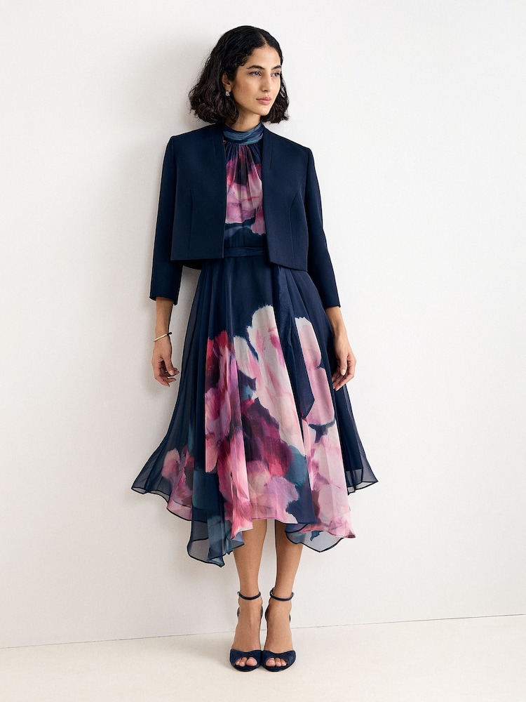 Phase Eight Blue Lucinda Midi Dress - Image 7 of 7 Phase Eight Blue Lucinda Midi Dress - Image 7 of 7