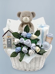Babyblooms Blue Frankie Bear's New Baby Gift Basket - Image 1 of 10