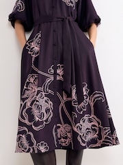 Phase Eight Purple Mabel Print Dress - Image 6 of 7