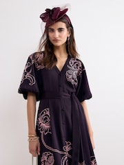 Phase Eight Purple Mabel Print Dress - Image 7 of 7