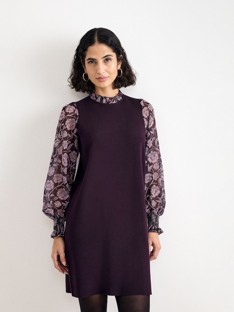Phase Eight Purple Giselle Knit Dress - Image 1 of 5