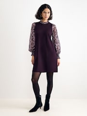 Phase Eight Purple Giselle Knit Dress - Image 3 of 5