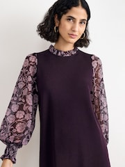 Phase Eight Purple Giselle Knit Dress - Image 4 of 5