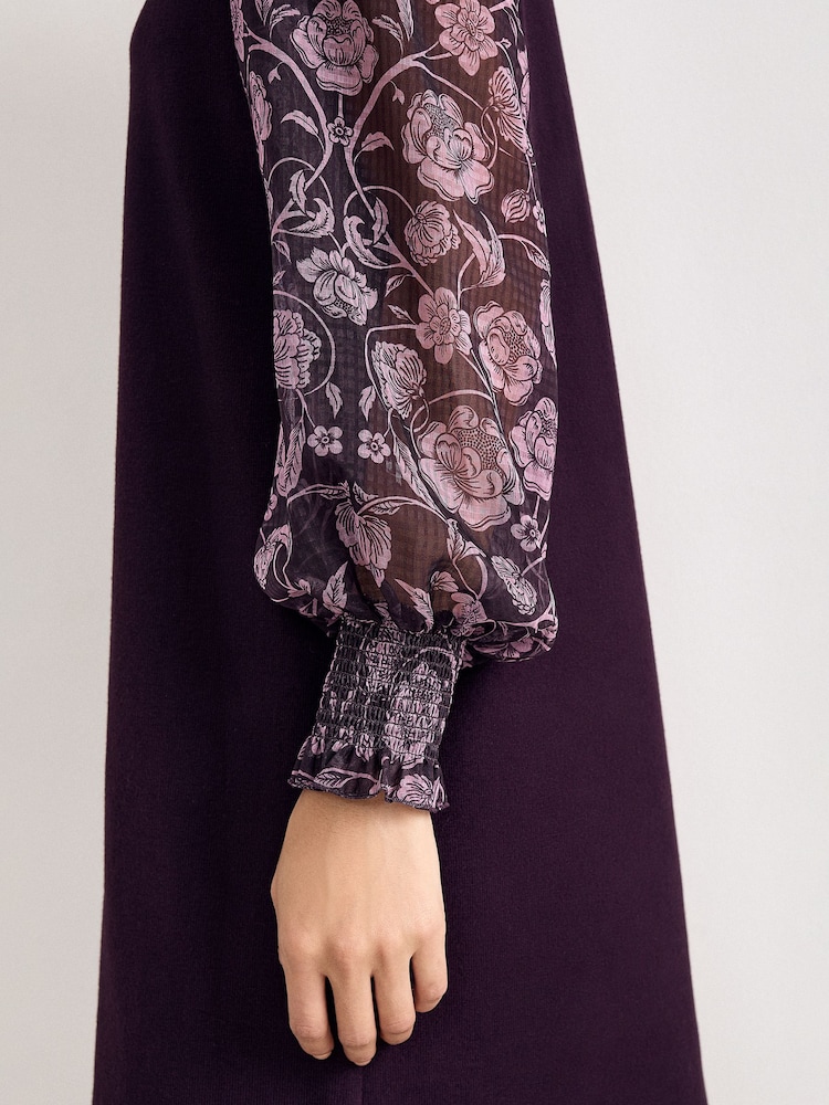 Phase Eight Purple Giselle Knit Dress - Image 5 of 5