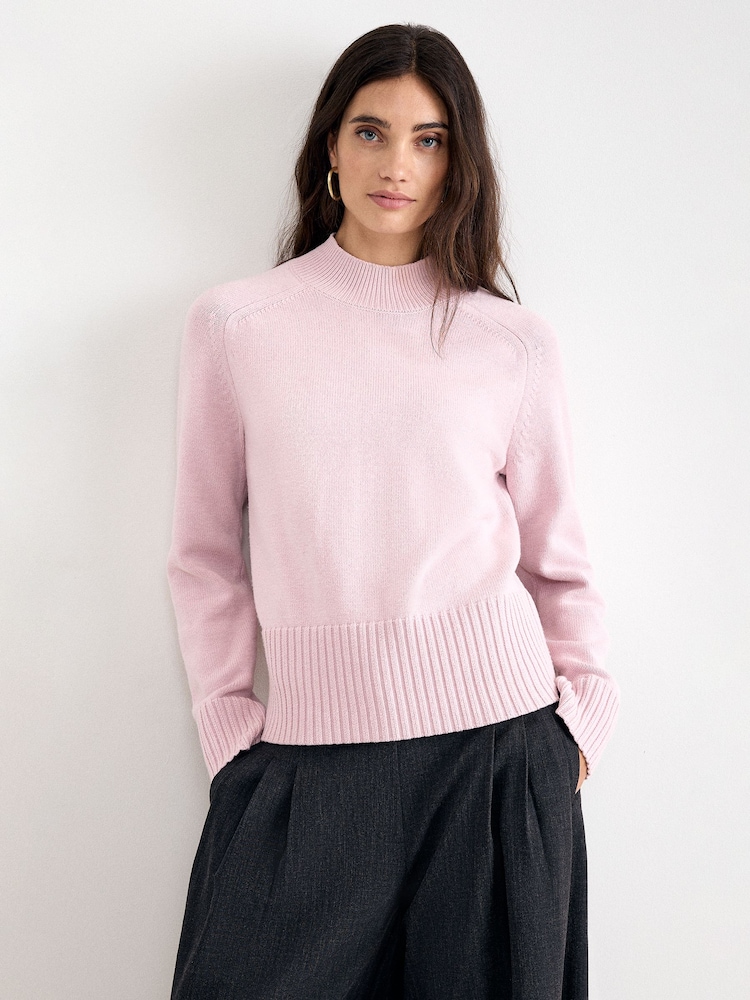 Phase Eight Pink Marika Saddle Knit Jumper - Image 1 of 7