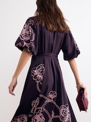 Phase Eight Purple Mabel Print Dress - Image 5 of 7
