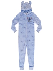 Brand Threads Blue Disney Stitch Girls Hooded All-In-One - Image 1 of 4