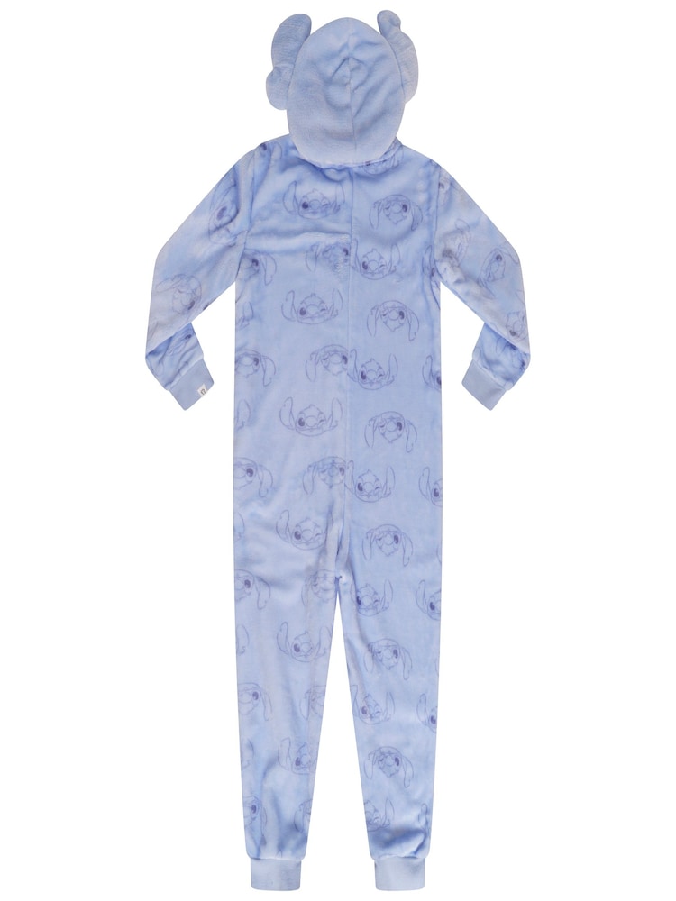 Brand Threads Blue Disney Stitch Girls Hooded All-In-One - Image 2 of 4
