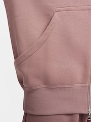 Nike Brown Oversized Mini Phoenix Fleece Swoosh Full Zip Hoodie - Image 10 of 12