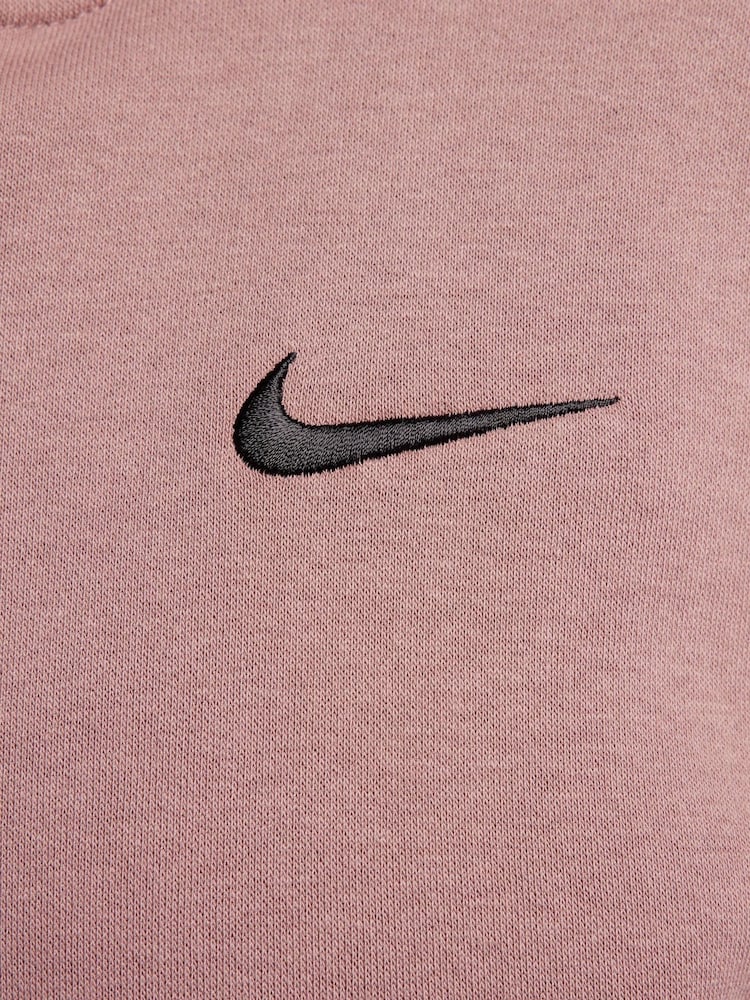 Nike Brown Oversized Mini Phoenix Fleece Swoosh Full Zip Hoodie - Image 11 of 12