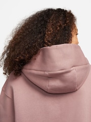Nike Brown Oversized Mini Phoenix Fleece Swoosh Full Zip Hoodie - Image 8 of 12