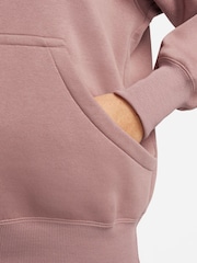 Nike Brown Oversized Mini Phoenix Fleece Swoosh Full Zip Hoodie - Image 9 of 12