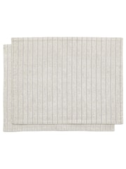 Gallery Home Set of 4 Natural Striped Placemats - Image 1 of 7
