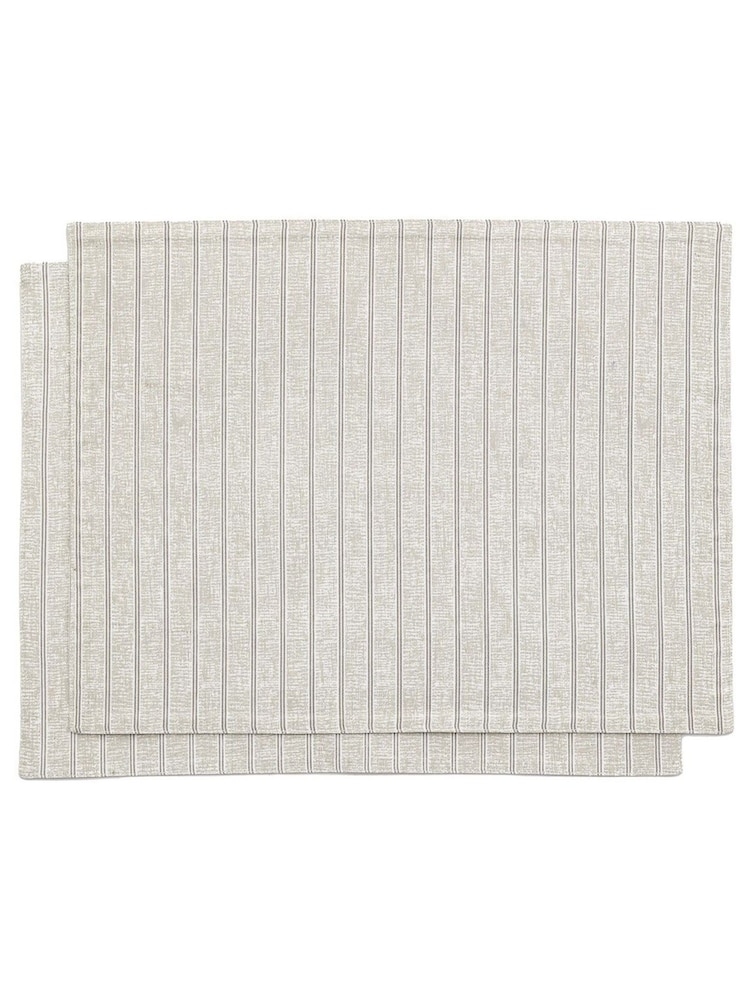 Gallery Home Set of 4 Natural Striped Placemats - Image 1 of 7