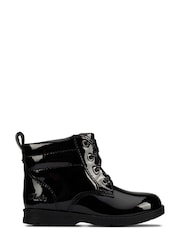 Clarks Black F fit Patent Dabi Lace Boots - Image 1 of 7
