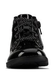 Clarks Black F fit Patent Dabi Lace Boots - Image 4 of 7