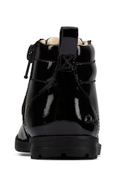 Clarks Black F fit Patent Dabi Lace Boots - Image 5 of 7