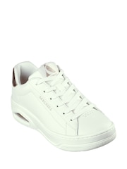 Skechers White Chrome Womens Uno Court Trainers - Image 4 of 6