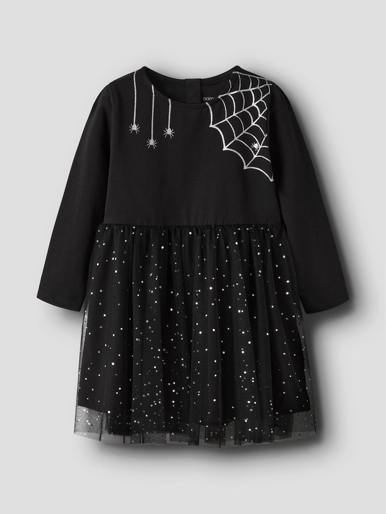 Name It Black Halloween Tulle Skirt Long Sleeve Dress - Image 1 of 2 Name It Black Halloween Tulle Skirt Long Sleeve Dress - Image 1 of 2