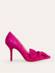 Boden Pink Suede Bow Heeled Courts - Image 2 of 4