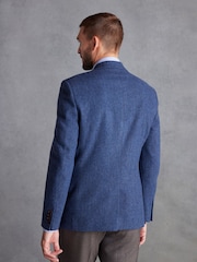 Blue Regular Fit Nova Fides Signature Herringbone Wool Blazer - Image 3 of 6