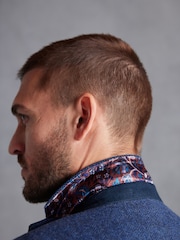 Blue Regular Fit Nova Fides Signature Herringbone Wool Blazer - Image 5 of 6