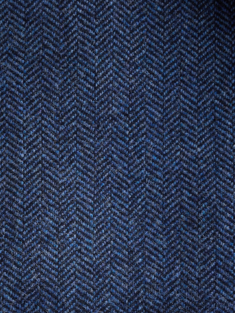 Blue Regular Fit Signature Wool Blend Herringbone Nova Fides Blazer - Image 5 of 5