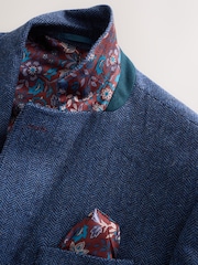 أزرق - تلبيس قياسي - سترة من مزيج الصوف بنمط خيوط نسيج متعاكسة موديل Nova Fides من Signature - صورة 9 من 12