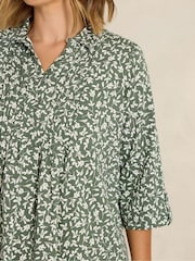 Evans Khaki Green Pintuck Henley Top - Image 4 of 6