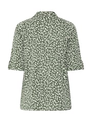 Evans Khaki Green Pintuck Henley Top - Image 6 of 6