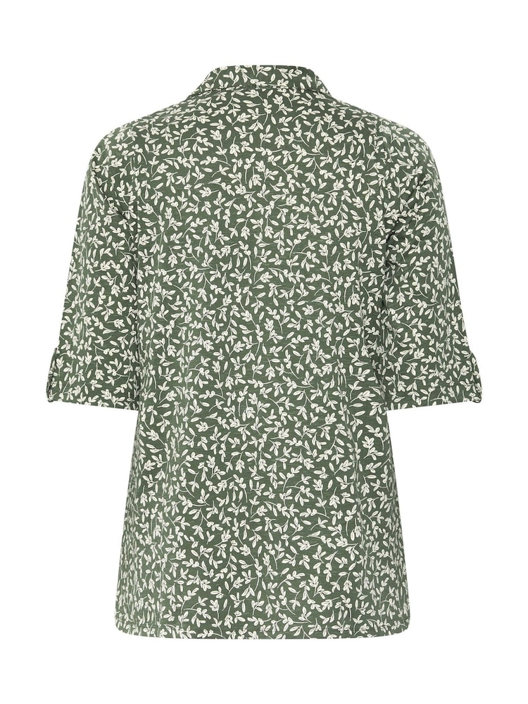 Evans Khaki Green Pintuck Henley Top - Image 6 of 6 Evans Khaki Green Pintuck Henley Top - Image 6 of 6