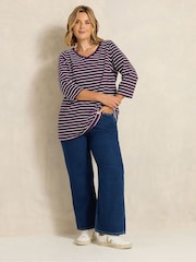 Evans Red Stripe Cotton T-Shirt - Image 2 of 6