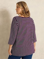 Evans Red Stripe Cotton T-Shirt - Image 3 of 6