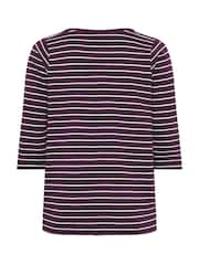 Evans Red Stripe Cotton T-Shirt - Image 6 of 6