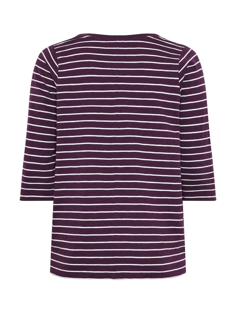 Evans Red Stripe Cotton T-Shirt - Image 6 of 6 Evans Red Stripe Cotton T-Shirt - Image 6 of 6