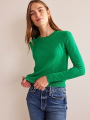 Boden Green Crew Neck Catriona Cotton Jumper - Image 1 of 6