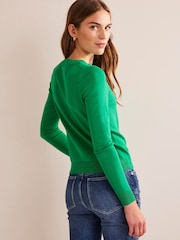 Boden Green Crew Neck Catriona Cotton Jumper - Image 2 of 6