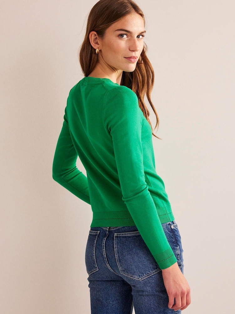 Boden Green Crew Neck Catriona Cotton Jumper - Image 2 of 6