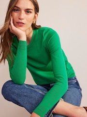 Boden Green Crew Neck Catriona Cotton Jumper - Image 3 of 6