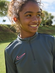 Nike Iron Grey/Black/Pink Dri-FIT Academy Half Zip Training Drill Top - Image 4 of 12