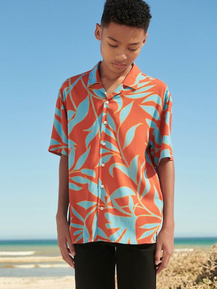 Hawaiian Red Short Sleeve Printed Shirt (3-16yrs) - Image 1 of 5