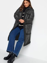 Yours Curve Black Bonded Faux Fur Coat - Image 3 of 4